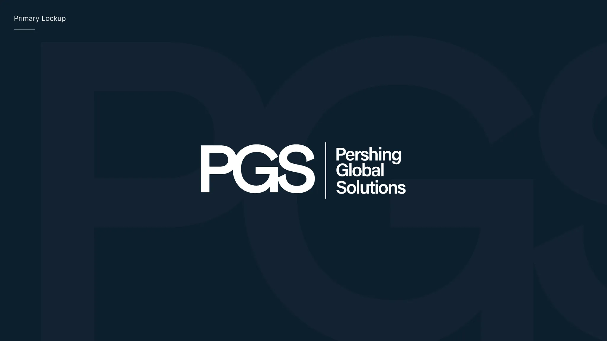 PGS Pershing Global Solution logo on a navy background