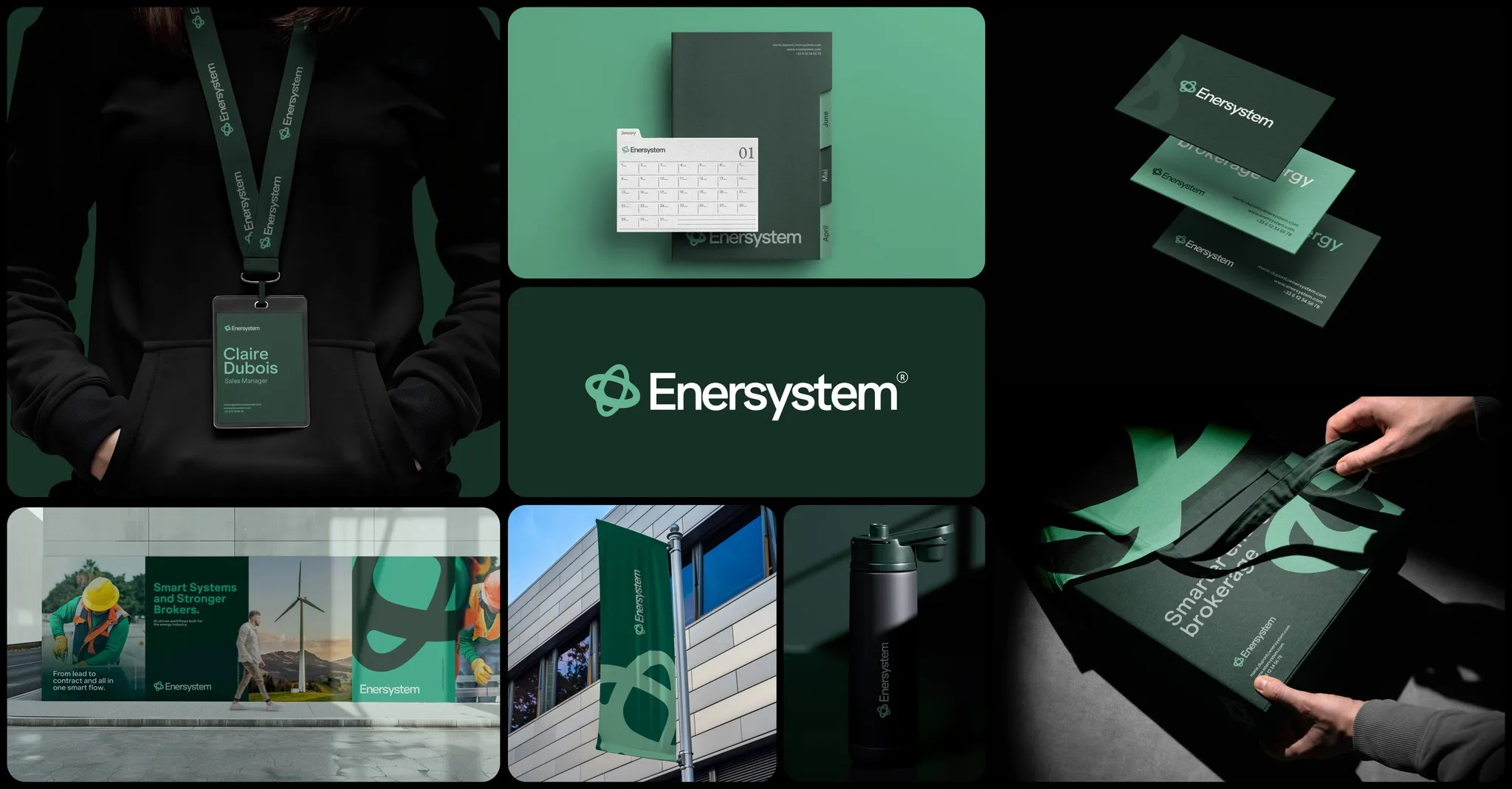 Collage of Enersystem brand applications