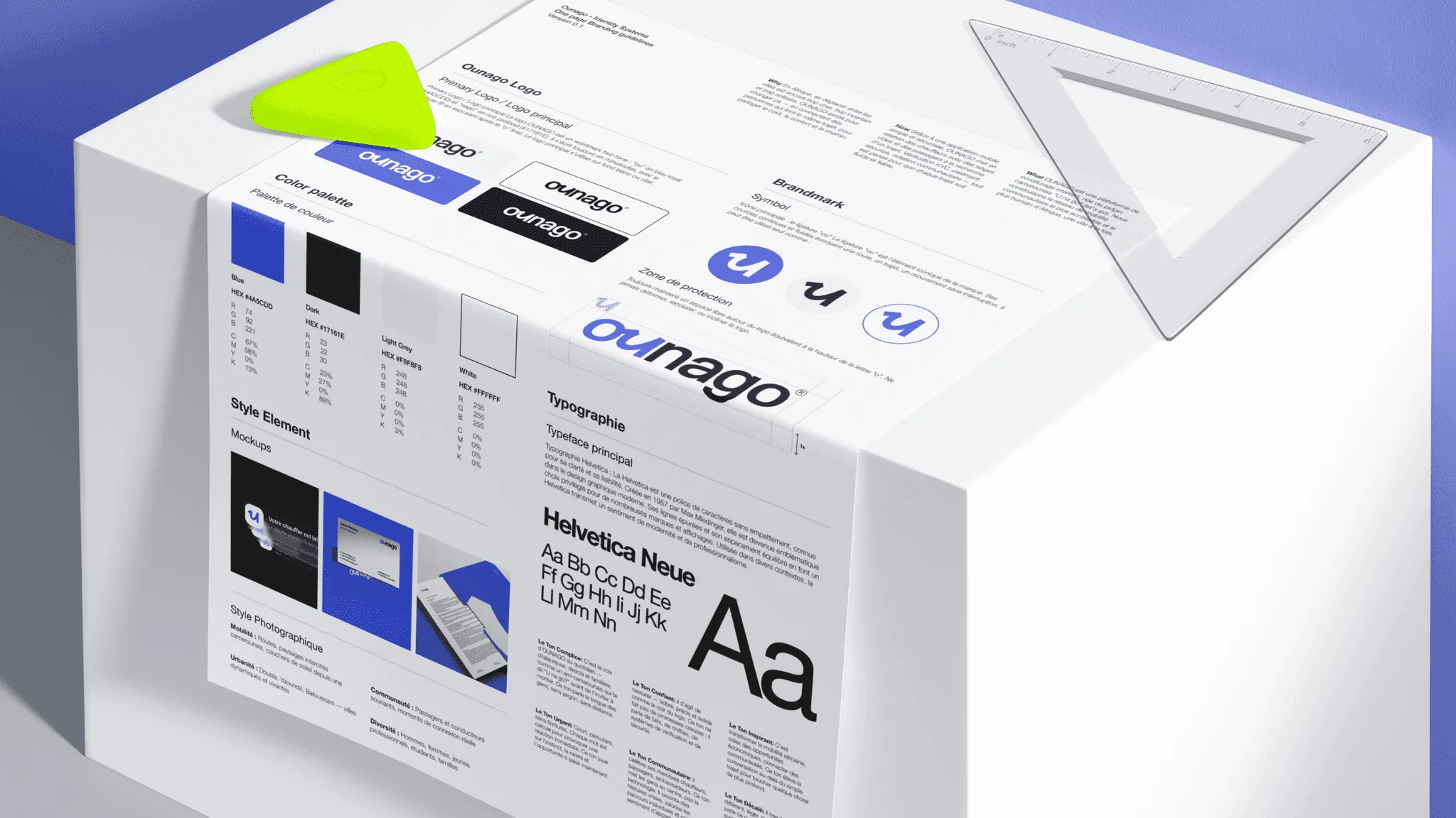 Ounago brand guidelines and stationery