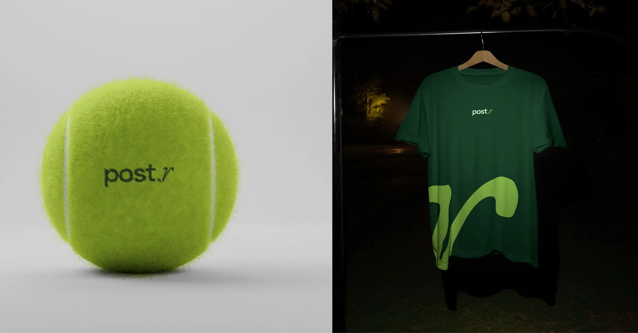 post.r tennis ball and T-shirt
