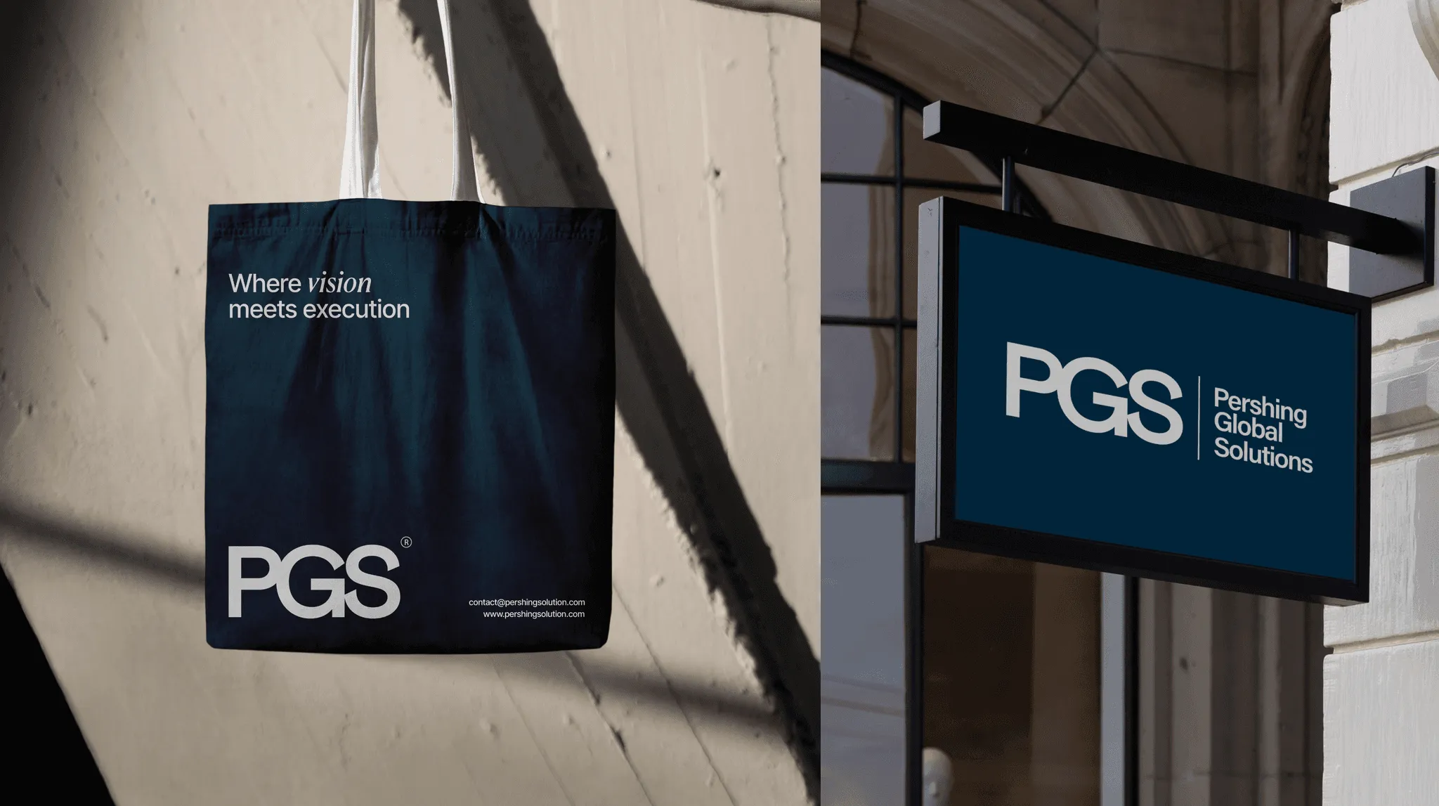 PGS tote bag and hanging sign