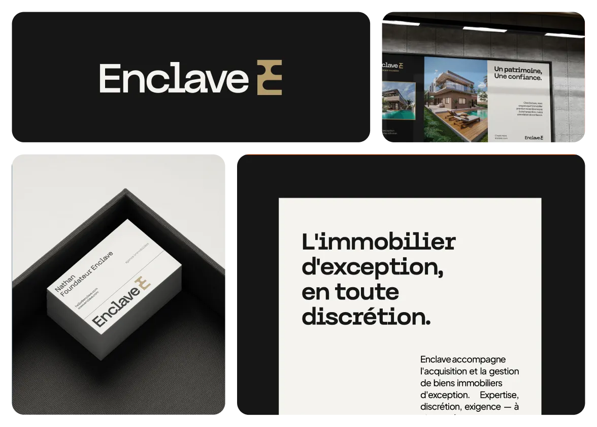 Enclave brand identity by Logomint