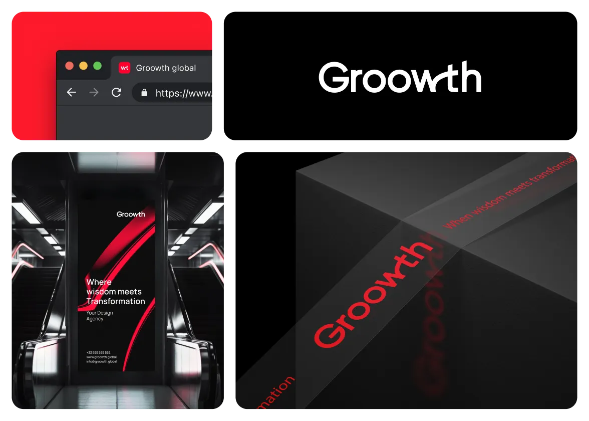 Groowth brand identity by Logomint