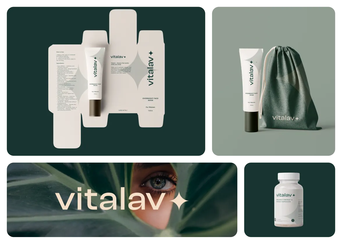 Vitalav brand identity by Logomint