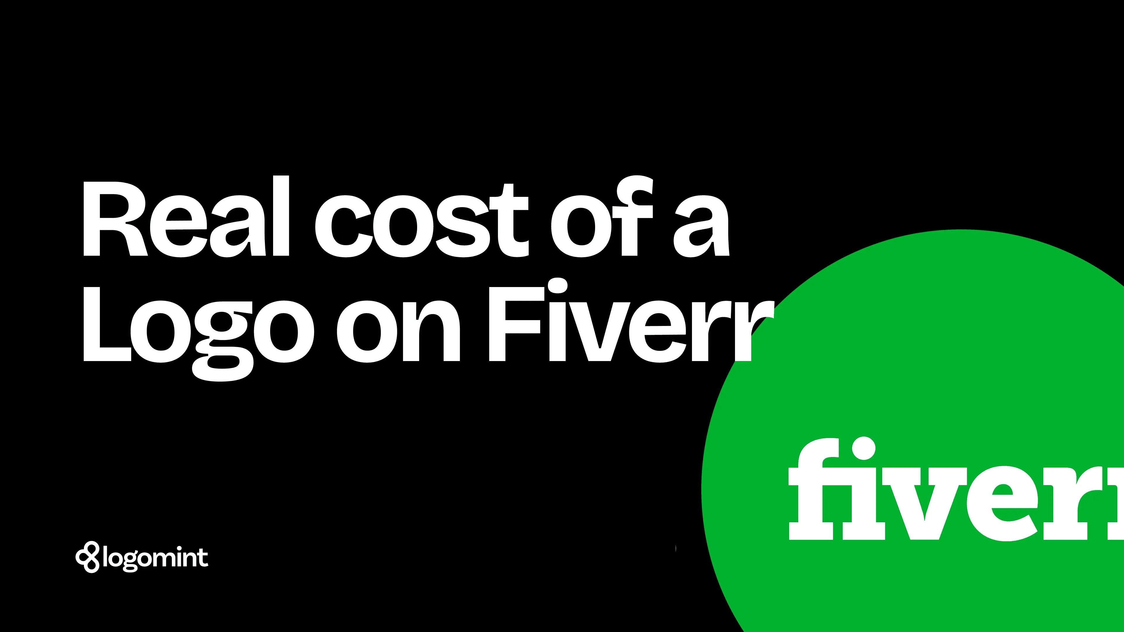 Cover with the title "Real cost of a logo on Fiverr" and the Fiverr logo