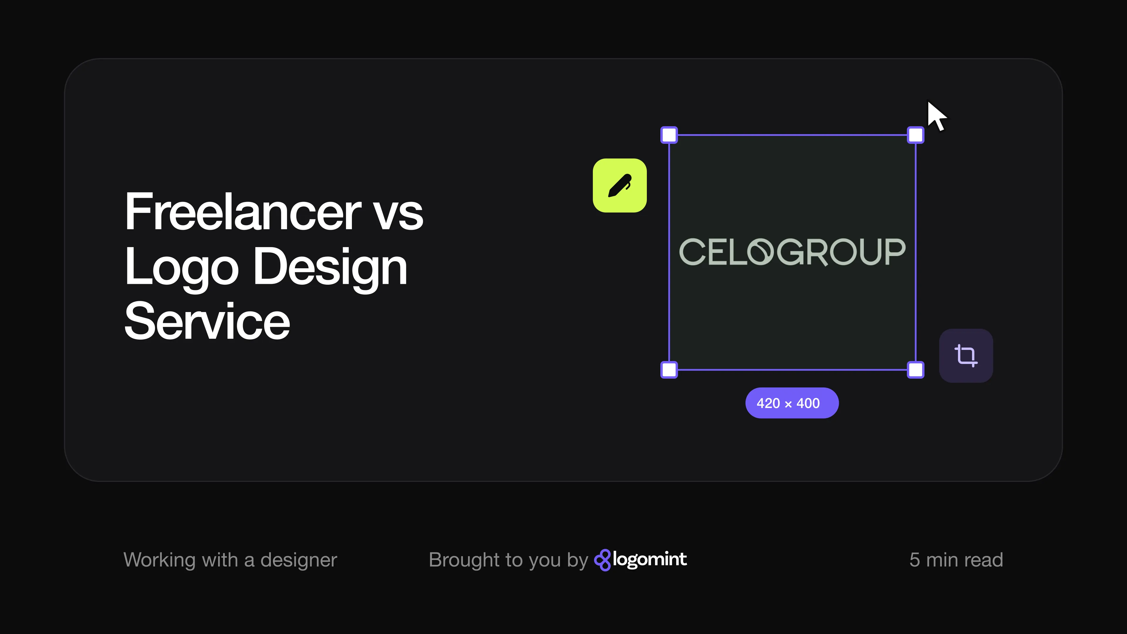 Cover illustration comparing freelance designers and logo design services