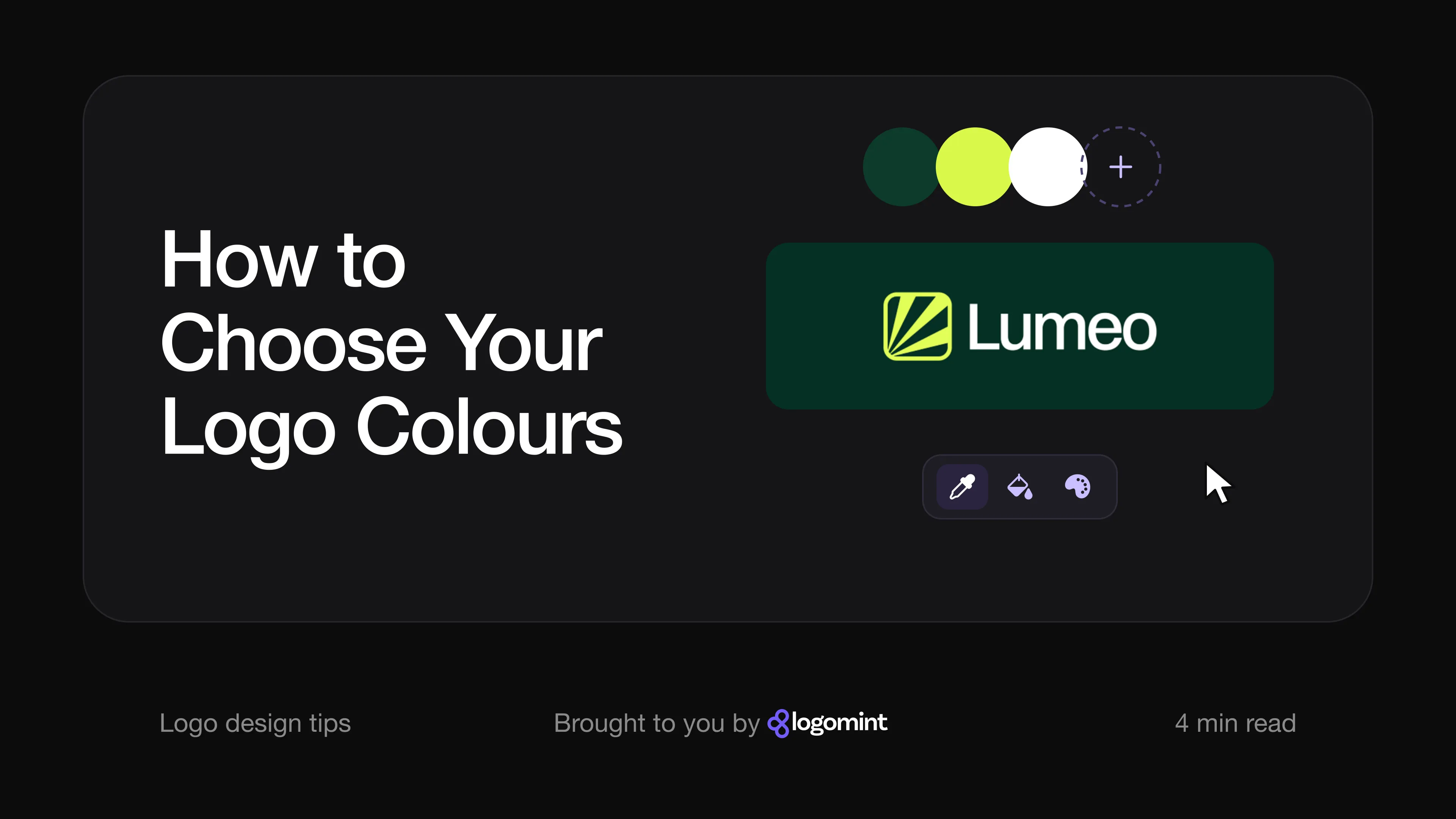 Cover with the title "Choose the right colour for your logo" and colour swatches