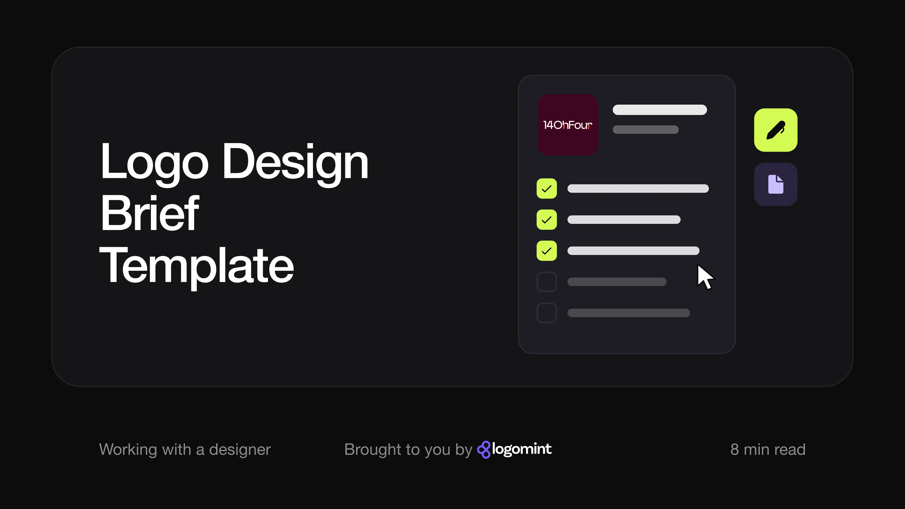 Cover with the title "A good logo design brief: 5 examples"