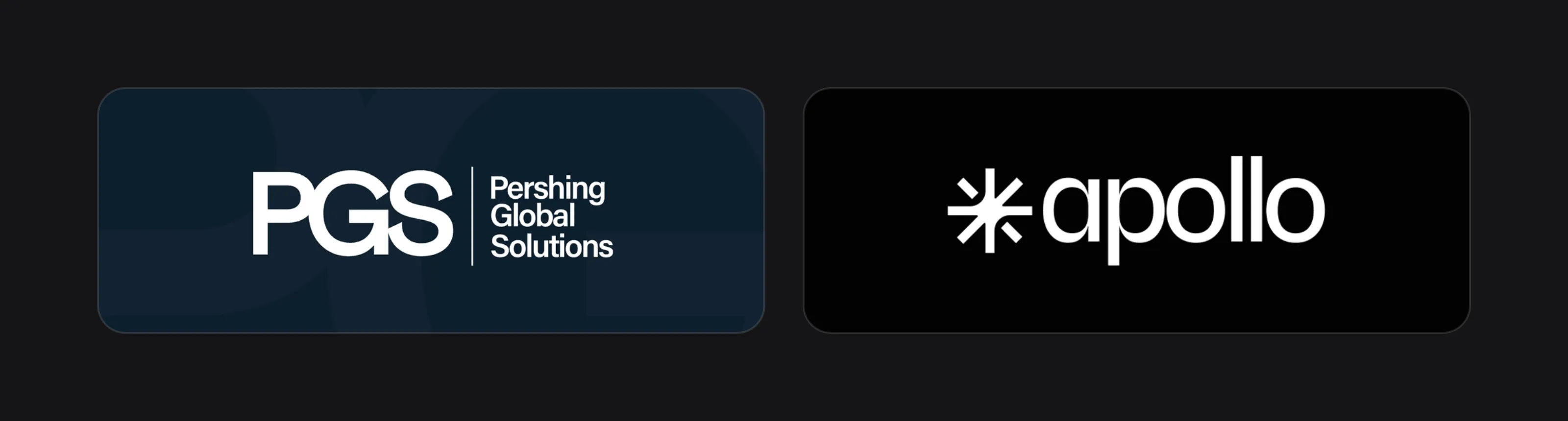 Two logos designed by Logomint: PGS and Apollo Studio