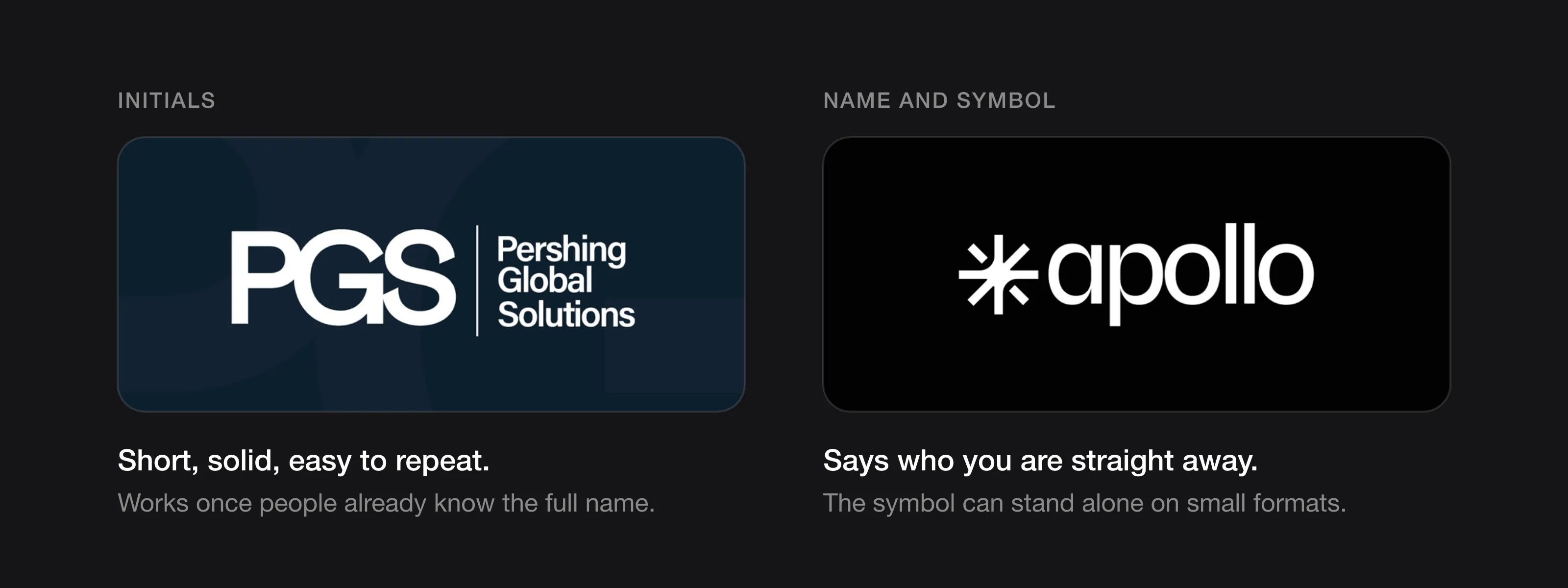 The PGS initials logo next to the Apollo logo, a name with an asterisk-like symbol