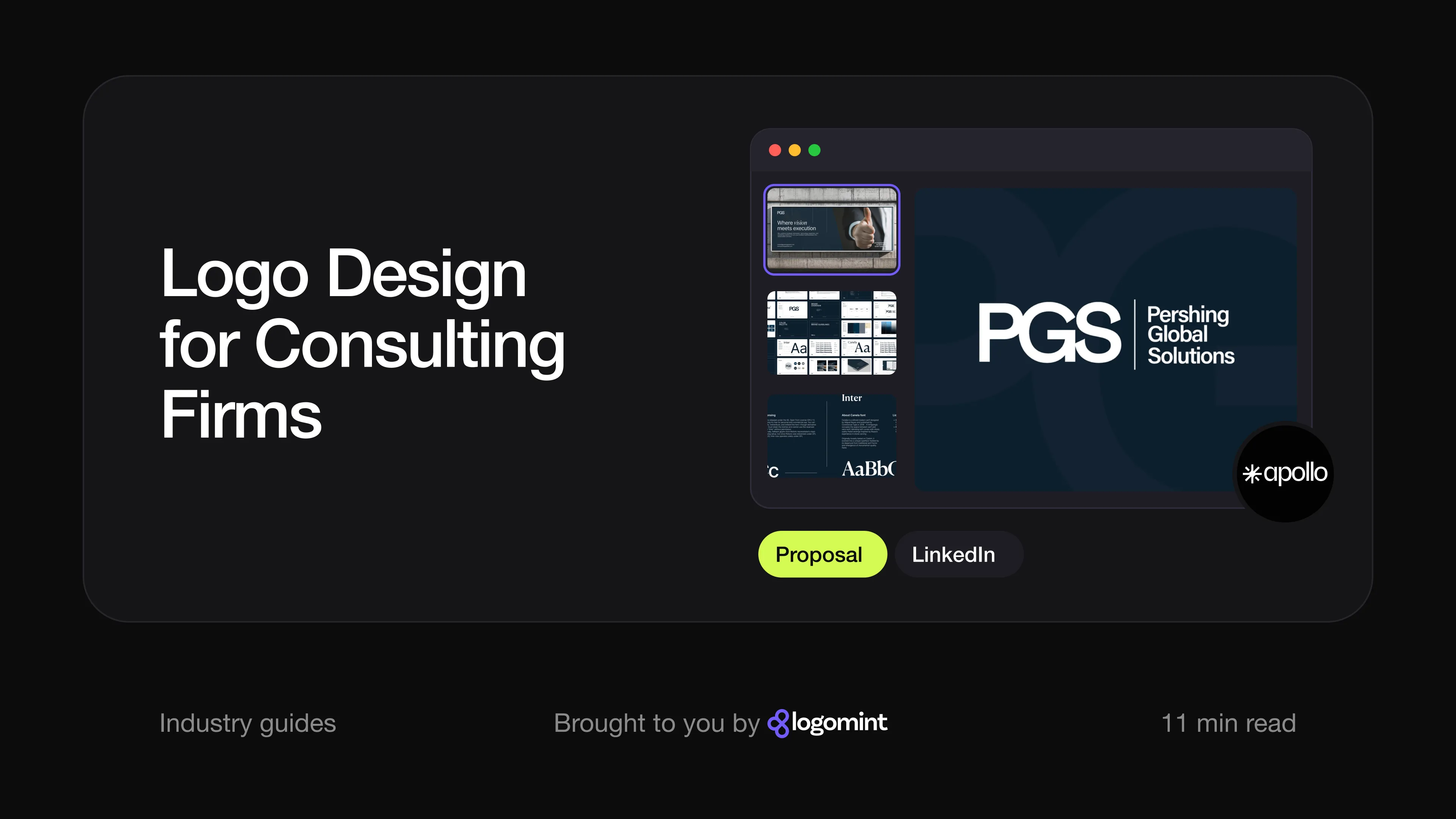 Cover with the title "Logo design for consulting firms"