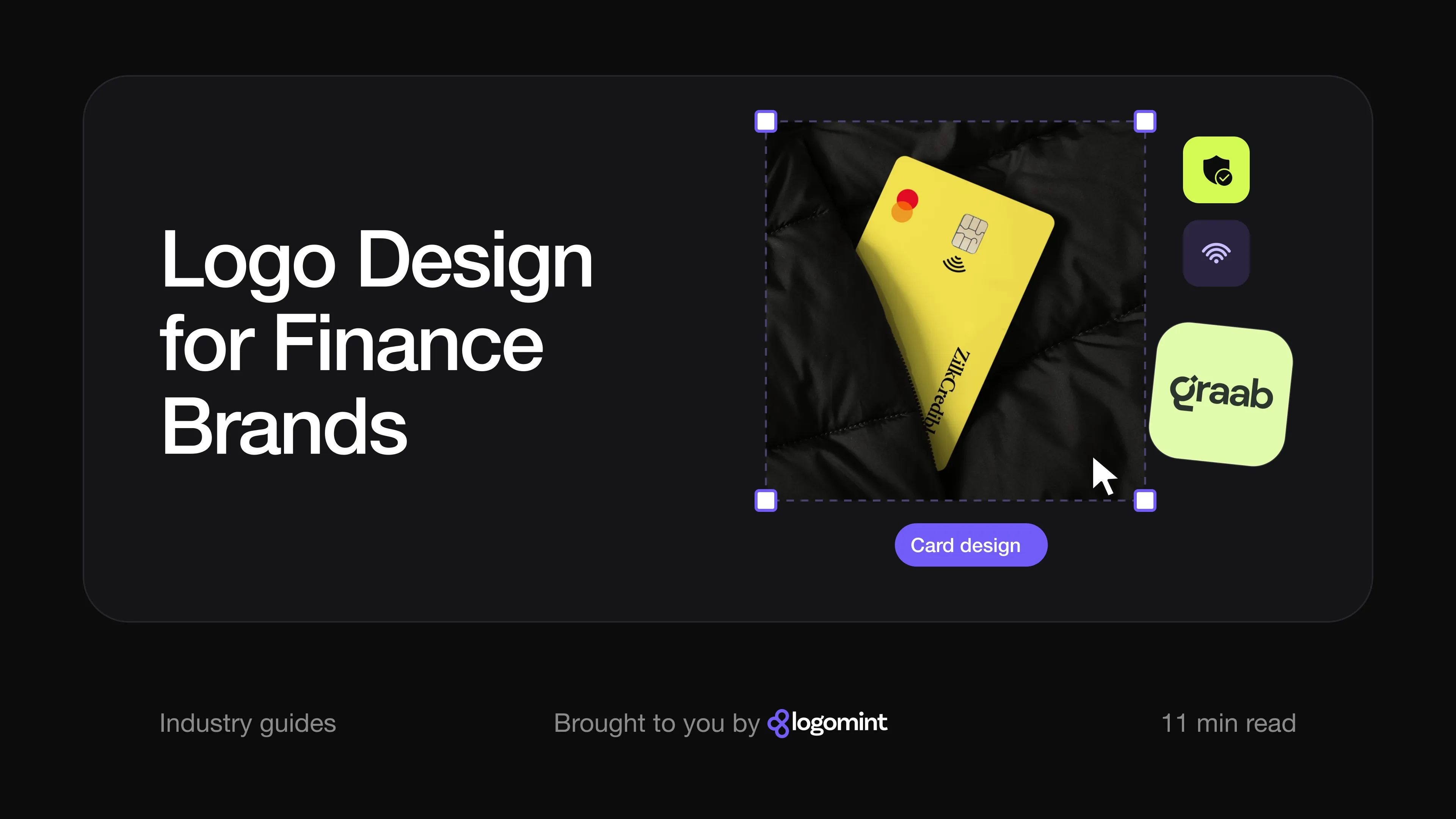 Cover with the title "Logo design for finance brands"