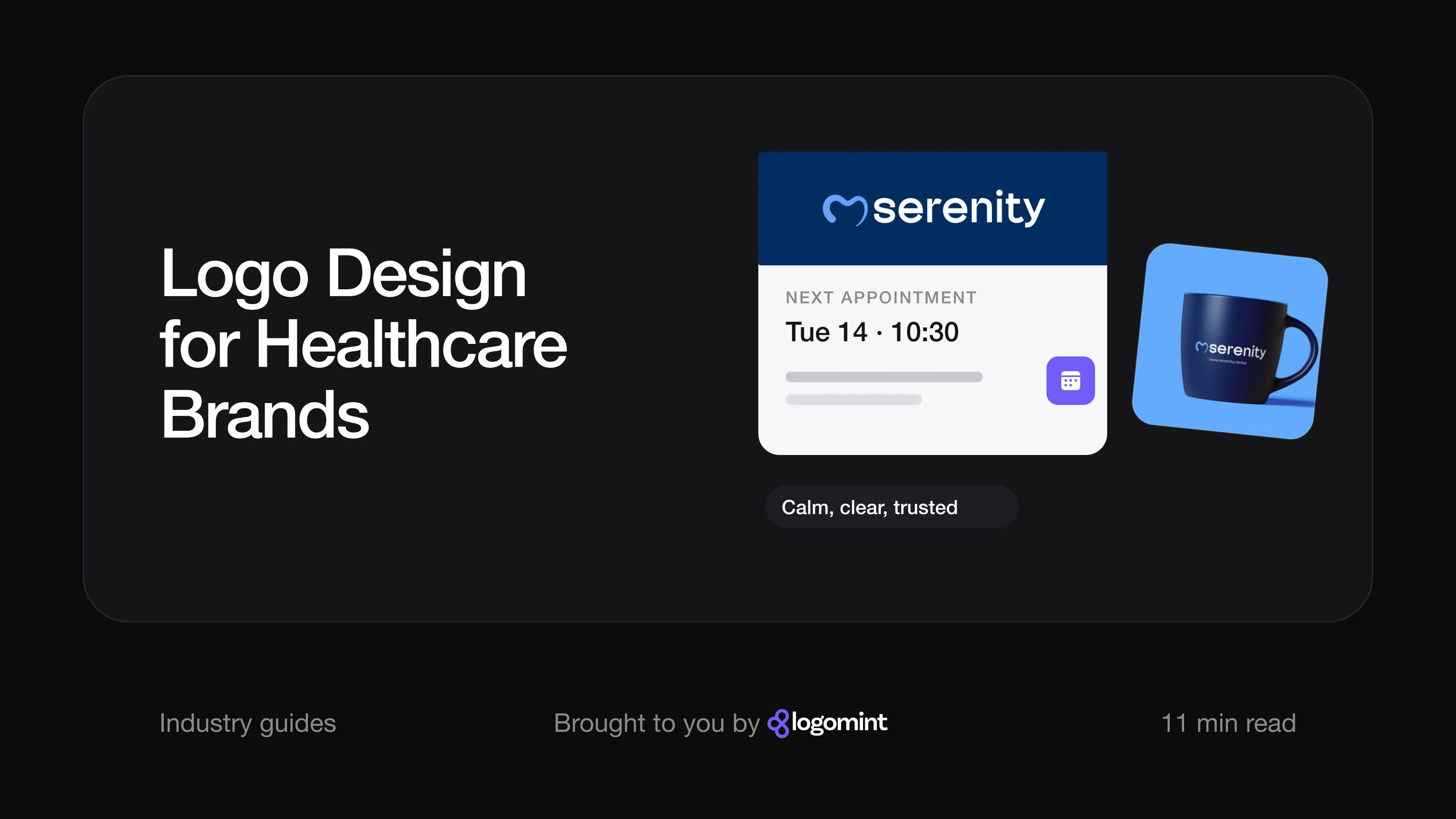 Cover with the title "Logo design for healthcare brands"
