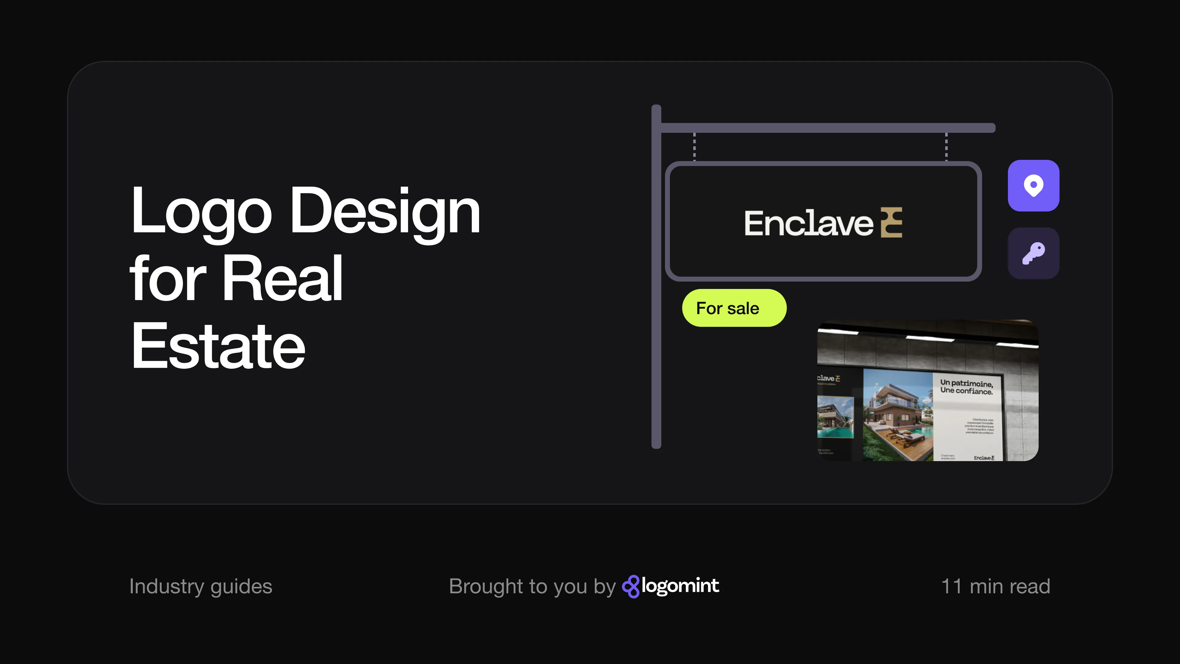 Cover with the title "Real estate logo design"