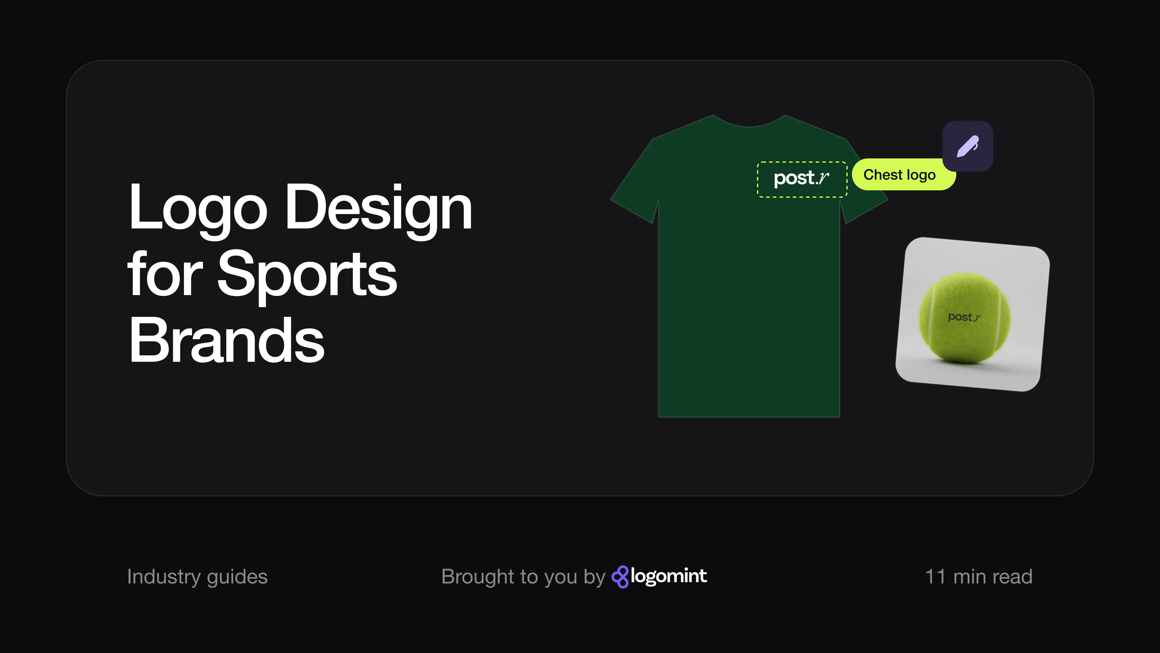 Cover with the title "Logo design for sports brands"