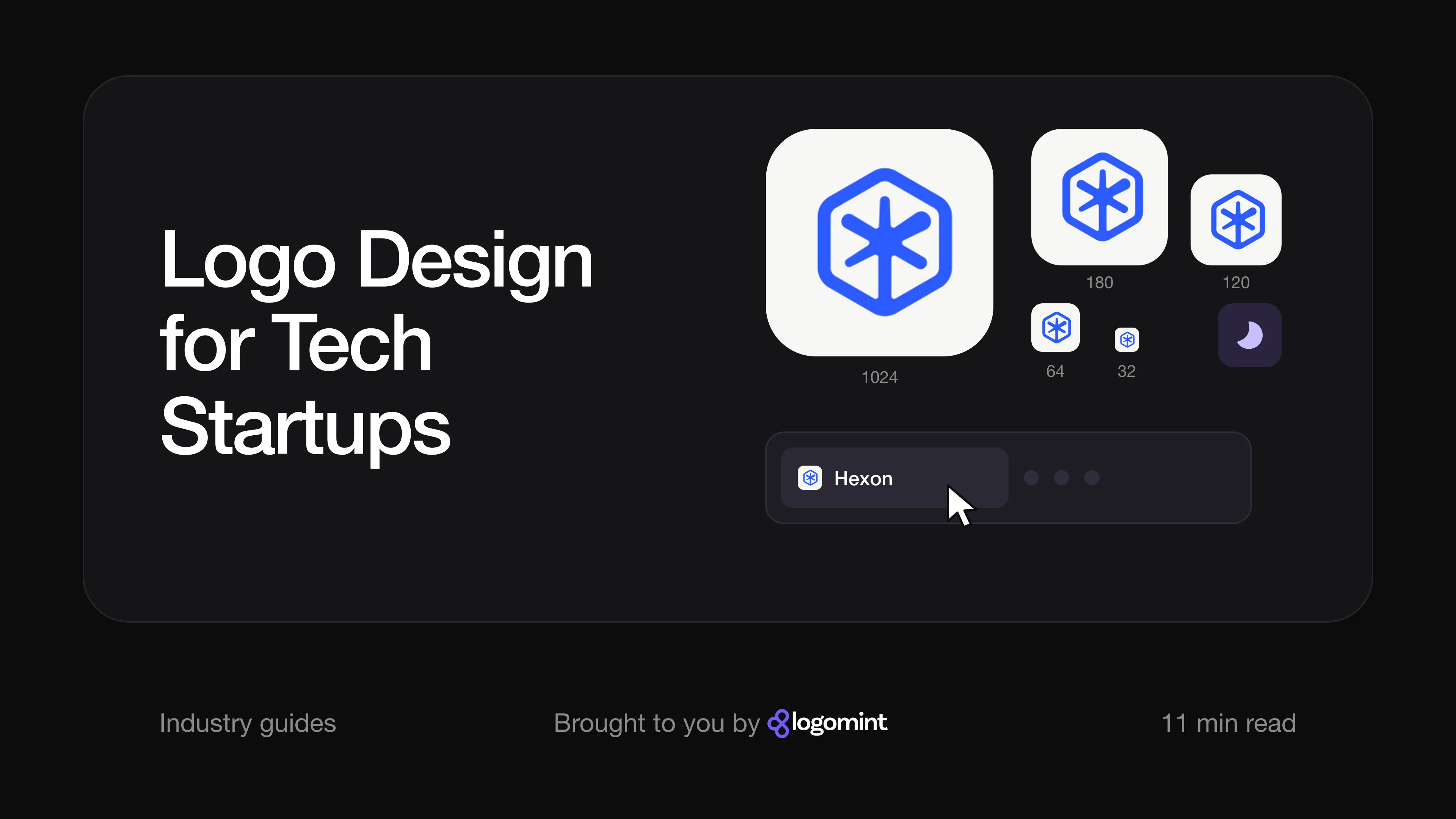 Cover with the title "Logo design for tech startups"