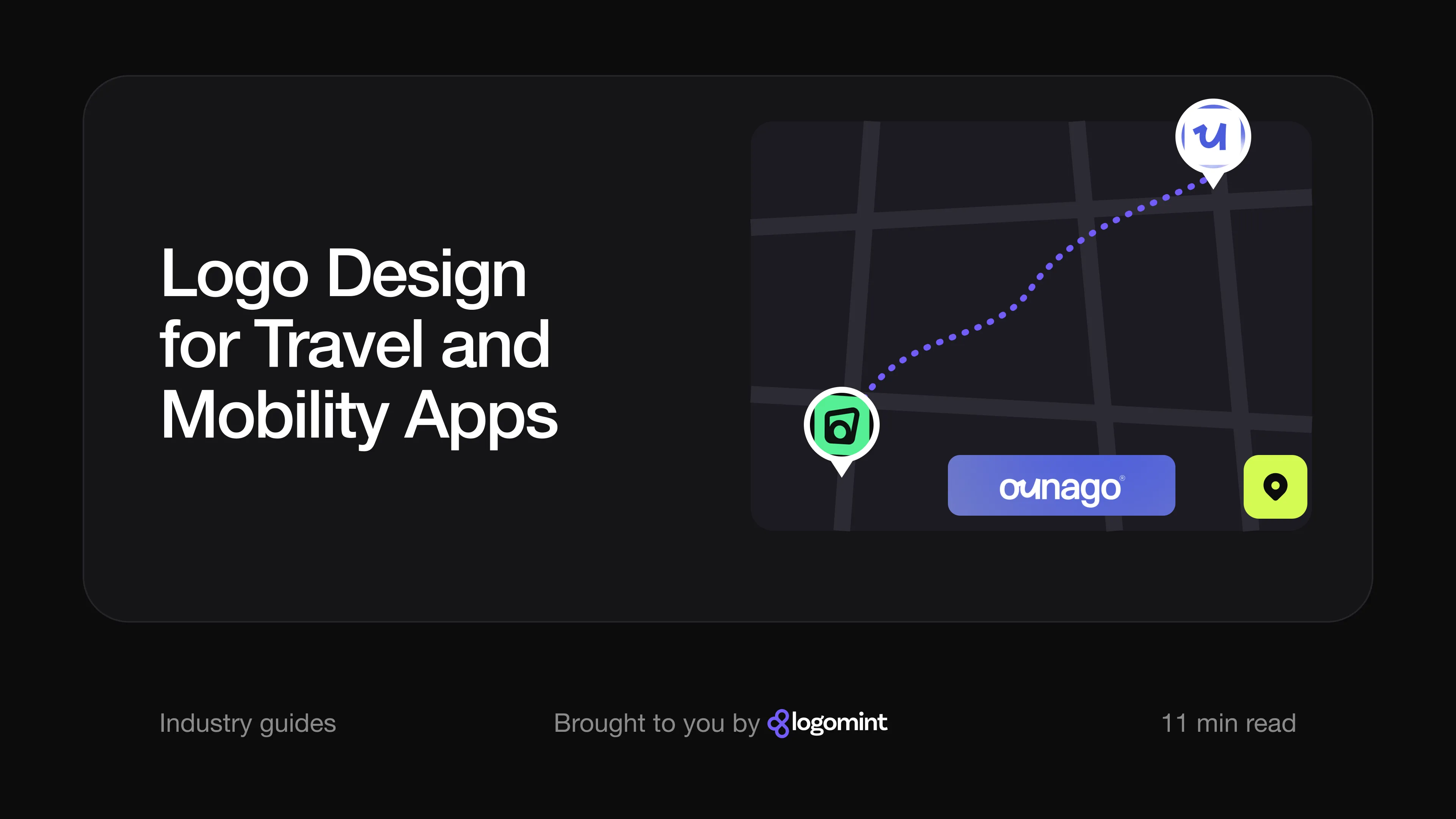 Cover with the title "Travel app logo design"