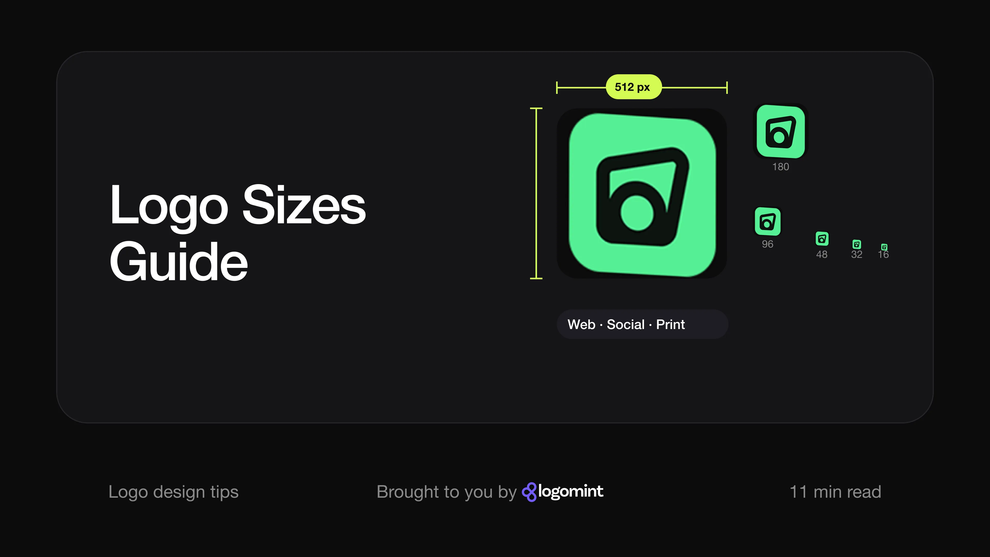 Cover with the title "Logo sizes guide"
