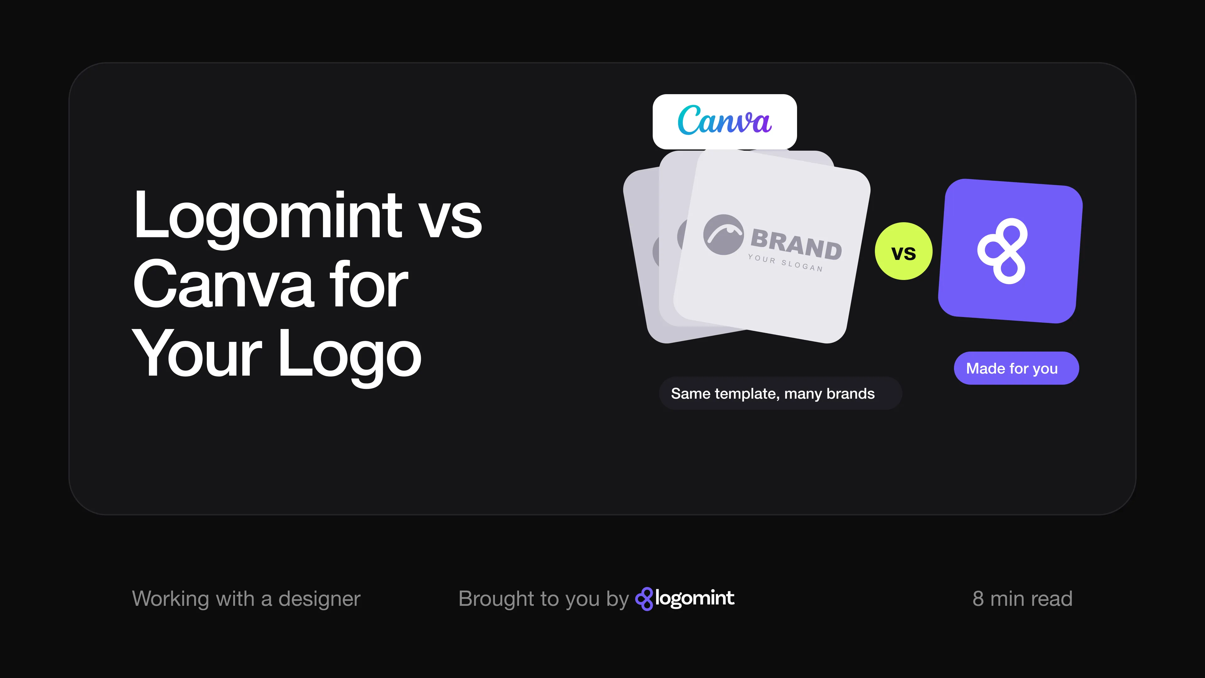Cover with the title "Logomint vs Canva"