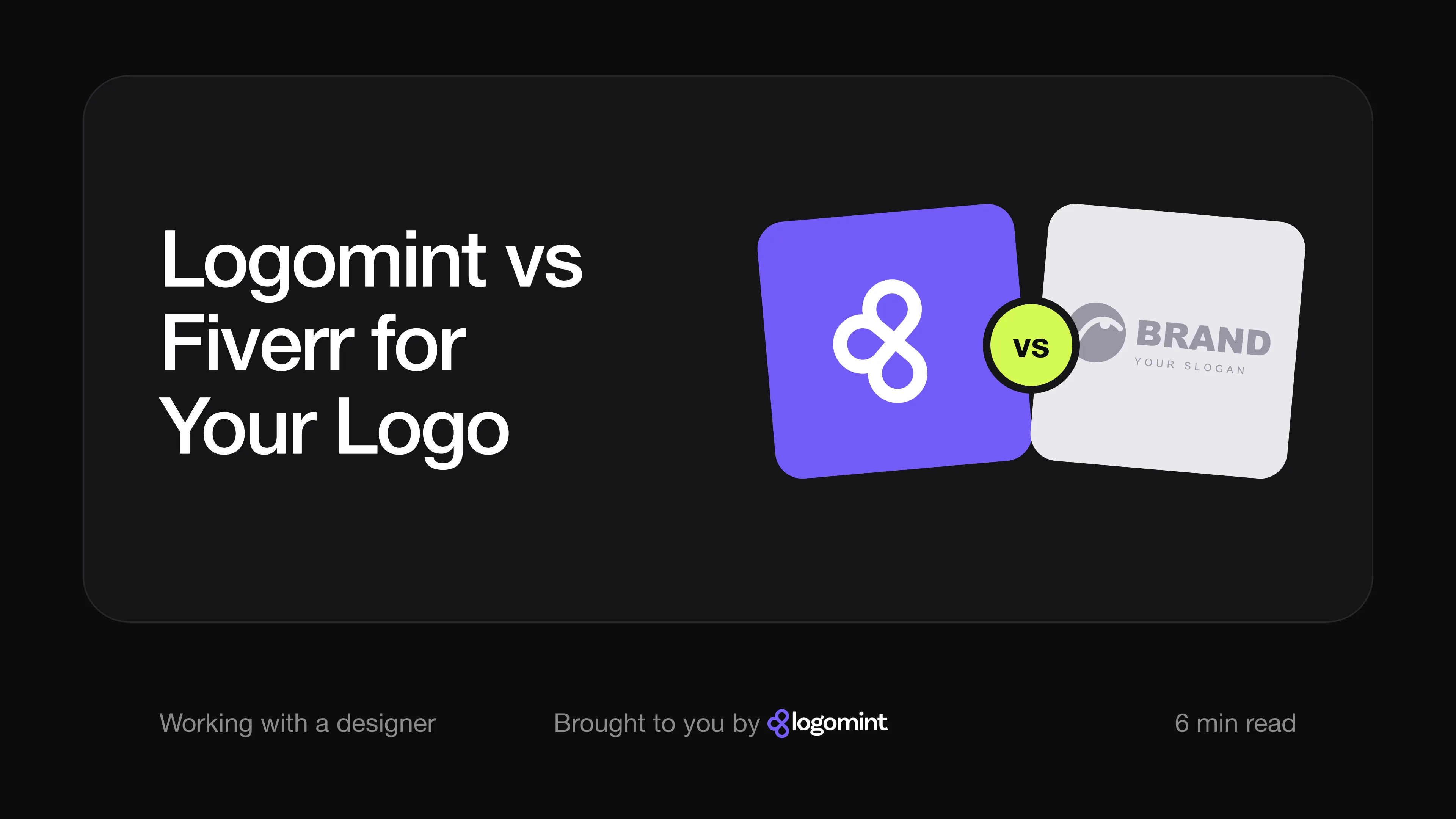 Cover with the title "Logomint vs Fiverr for your logo"
