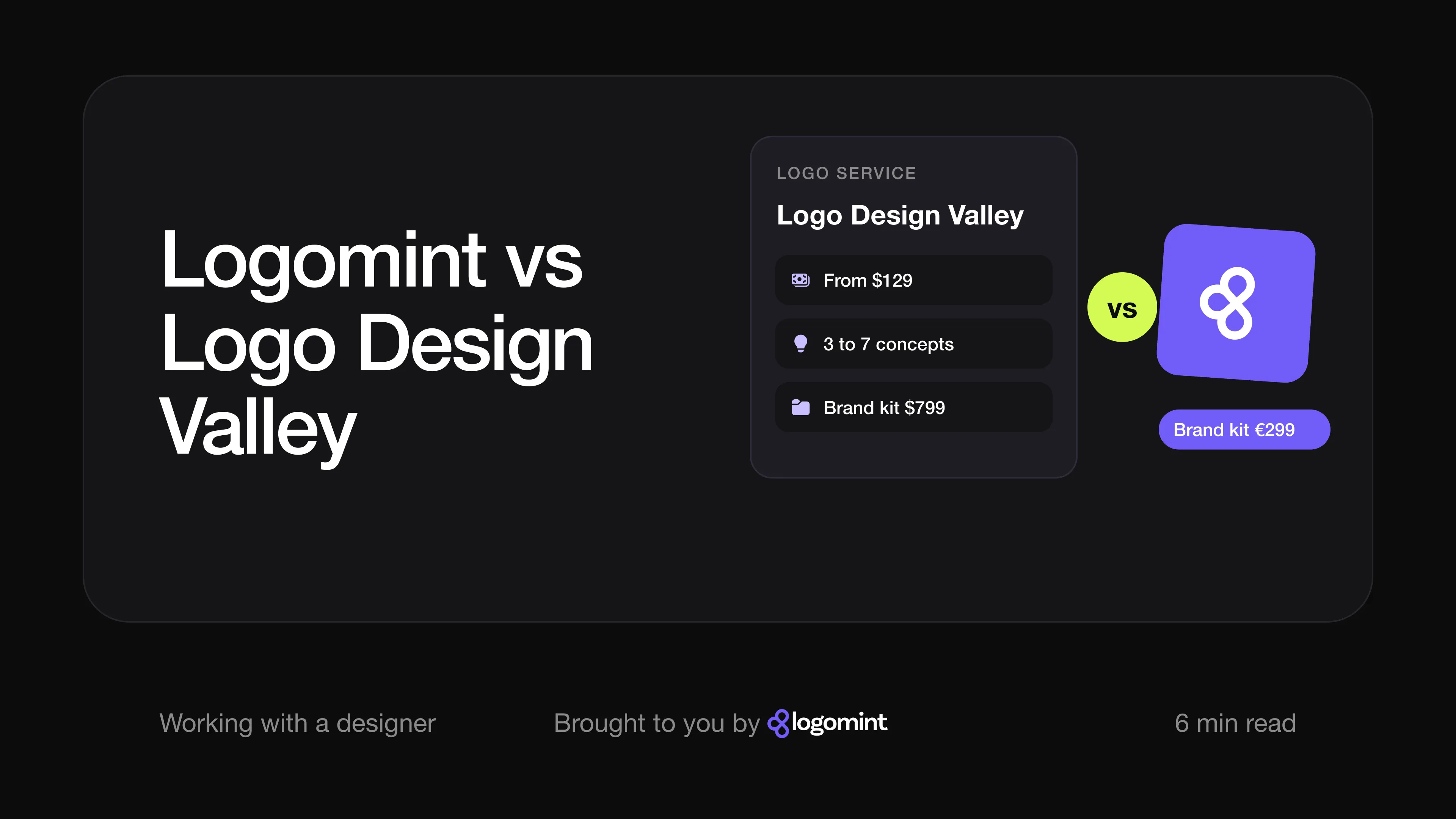 Cover with the title "Logomint vs Logo Design Valley"