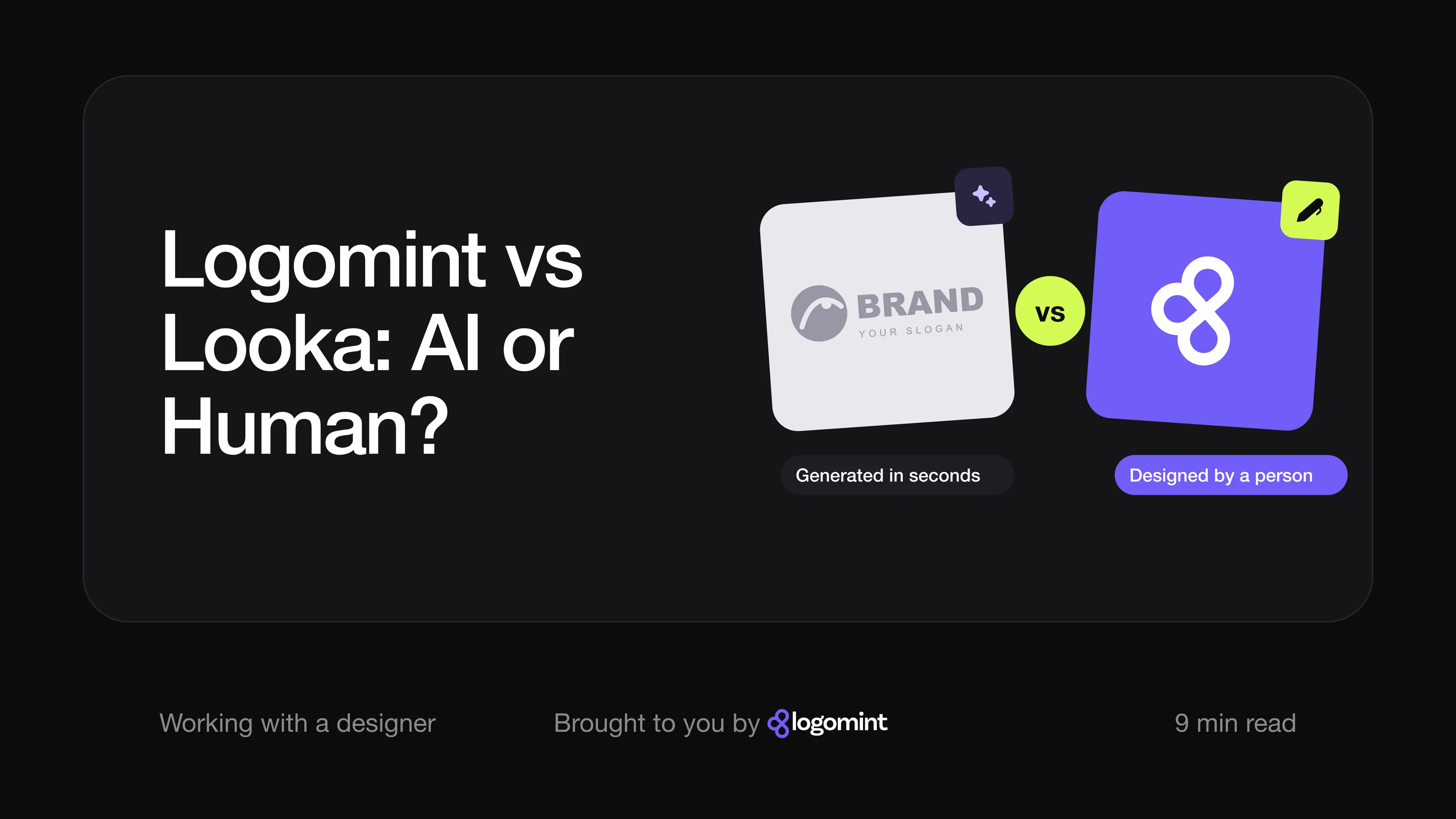 Cover with the title "Logomint vs Looka"