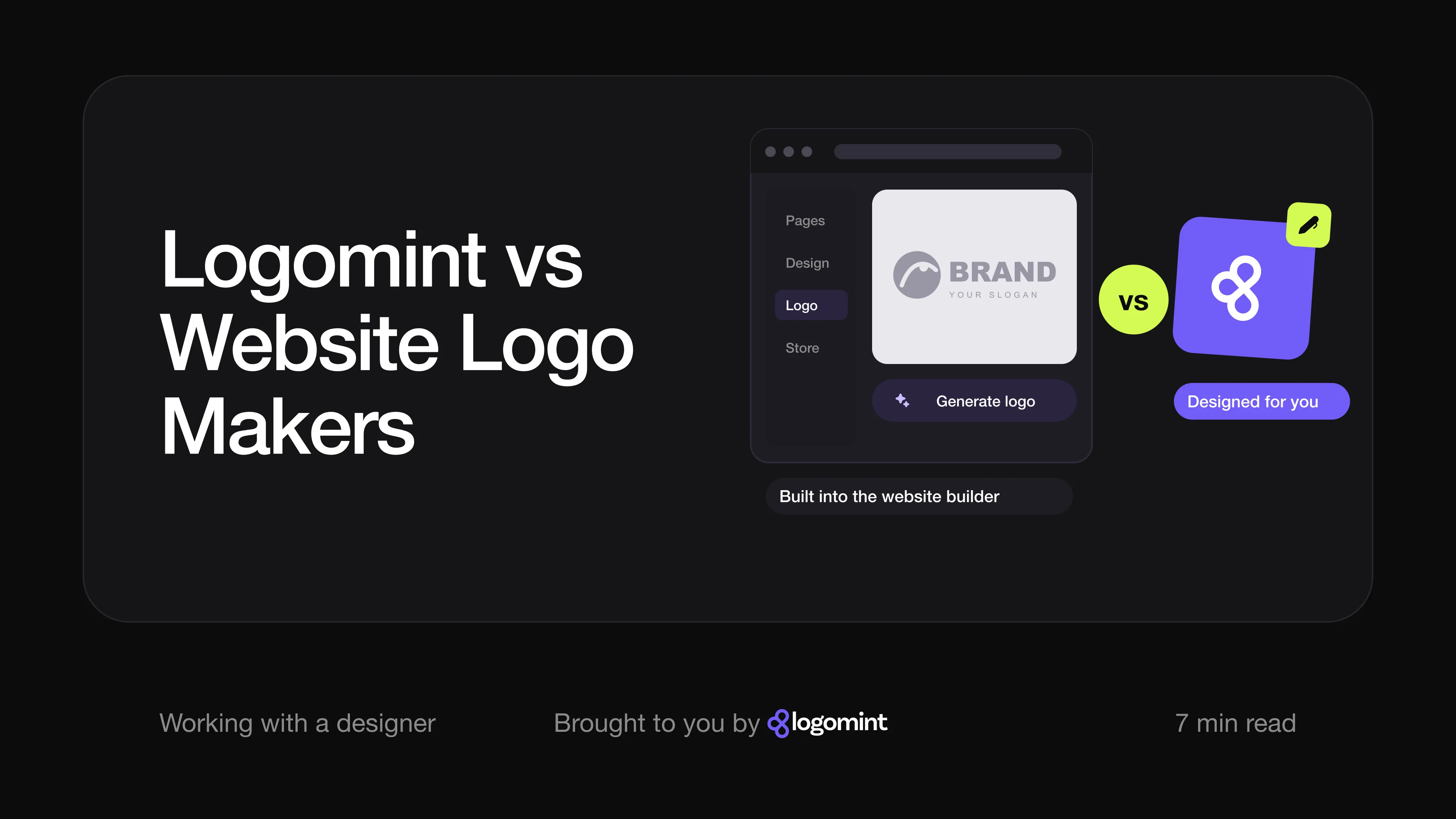 Cover with the title "Logomint vs website logo makers"
